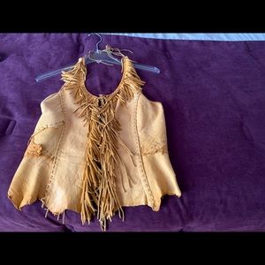 70’s cowhide fringe halter vest